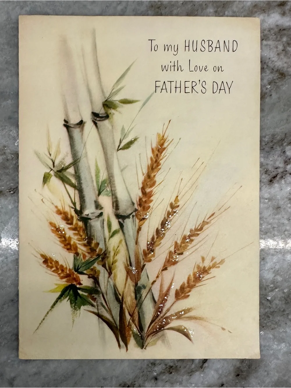 Vintage Father’s Day Card - Wheat & Bamboo Illustration